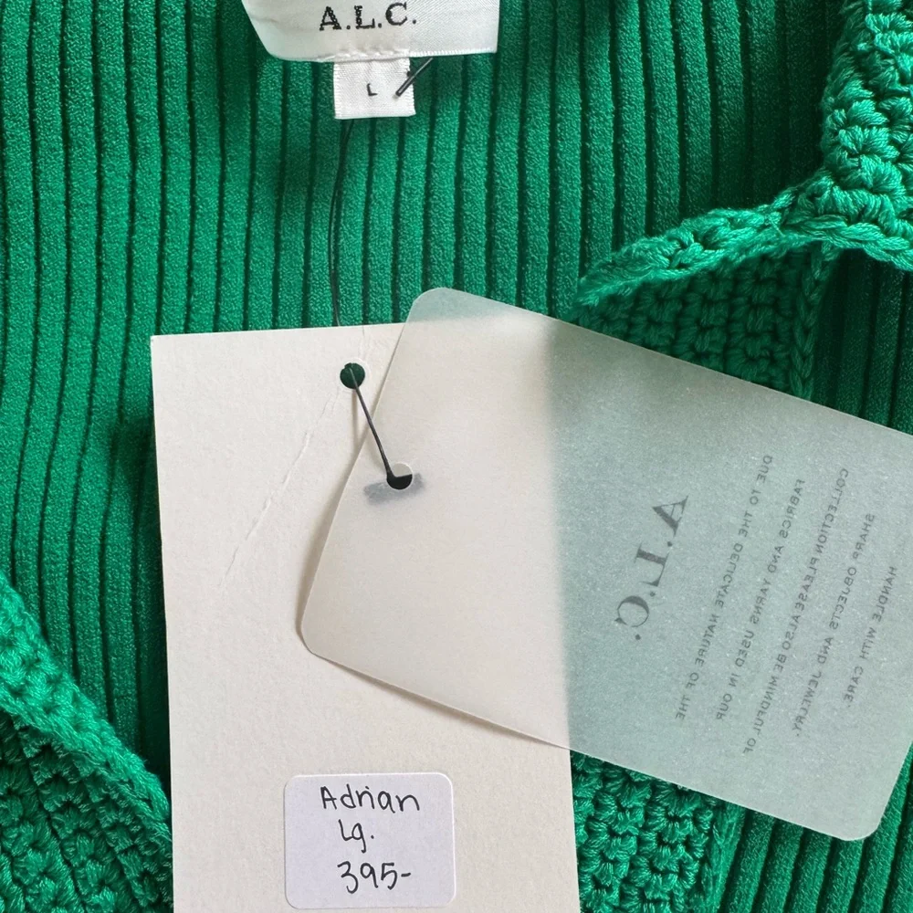 A.L.C. Vibrant Green V-Neck Sweater - Picture 3 of 5